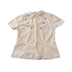 Vintage Embroidered Babydoll Styled Button Down